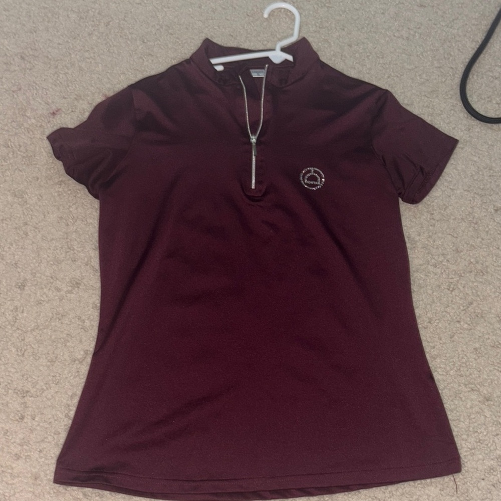 Women's Maroon Short Sleeve Top